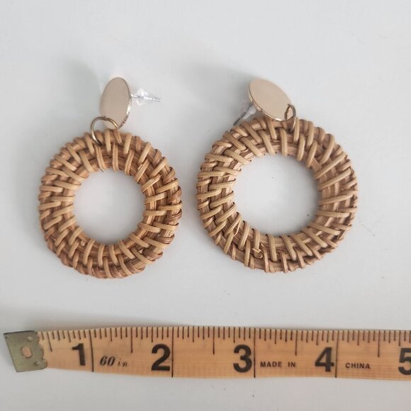 Bundle and Save- New Woven and Gold Statement Earrings Minimalist Jewelry - Picture 3 of 5